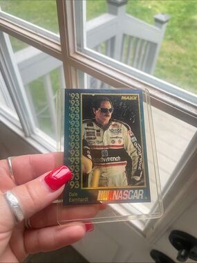 Nascar Trading Card with Black, White, Gold Accents